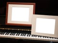 Two empty frames on piano Royalty Free Stock Photo