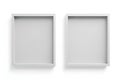Two Empty Gray Picture Frames on White Wall Minimalist Decor Royalty Free Stock Photo
