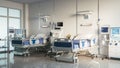 Two empty medical beds in the hospital ward Royalty Free Stock Photo