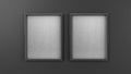 Two Empty modern art frame mockup on grew wall 3d render
