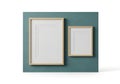 Two empty picture frames on wall Royalty Free Stock Photo