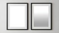 Two empty picture frames on wall Royalty Free Stock Photo