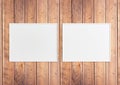 Double 8x10 Horizontal White Frame mockup on rustic wooden wall