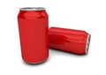 Two empty red cans Royalty Free Stock Photo