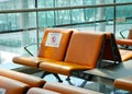 Two empty seats in the airport Royalty Free Stock Photo