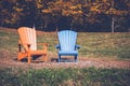 Two empty sittig chairs outdoor Royalty Free Stock Photo