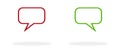 Two empty speech bubbles red and green Royalty Free Stock Photo