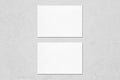 Two empty white horisontal rectangle card mockups