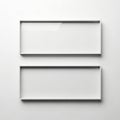 Two empty white picture frames on a wall Royalty Free Stock Photo