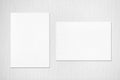 Two empty white vertical and horizontal rectangle poster mockups Royalty Free Stock Photo