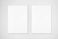 Two empty white vertical rectangle poster mockups Royalty Free Stock Photo