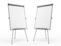 Two empty whiteboards on stands Royalty Free Stock Photo