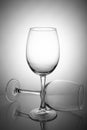 Two empty wine glasses isolated on white background Royalty Free Stock Photo