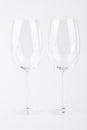 Two empty wine glasses over white. Royalty Free Stock Photo