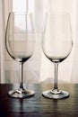 Two empty wine glasses Royalty Free Stock Photo