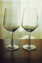 Two empty wine glasses Royalty Free Stock Photo