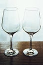 Two empty wine glasses Royalty Free Stock Photo