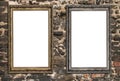 Two empty wooden frames Royalty Free Stock Photo