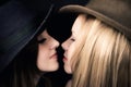 Two enamoured girls Royalty Free Stock Photo