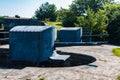 Two Endicott-Era Rapid-Fire Guns at Fort Monroe Royalty Free Stock Photo