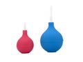Two enemas red and blue on a white background Royalty Free Stock Photo