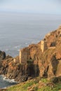 The Two Engine Houses Of Crown Mines, Botallack, Cornwall, England. Royalty Free Stock Photo