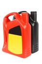 Two engine oil bottle Royalty Free Stock Photo