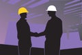 two engineers shaking hands Royalty Free Stock Photo
