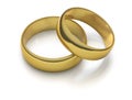 Two engraved gold wedding rings Royalty Free Stock Photo