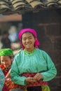Two Ethnic minority girl smiling, at old Van market Royalty Free Stock Photo