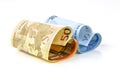 Two euro bill in the form of a heart Royalty Free Stock Photo