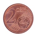 Two euro cent coin Royalty Free Stock Photo