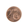 Two Euro Cent Coin Royalty Free Stock Photo