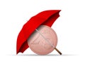 Two euro cent under umbrella Royalty Free Stock Photo