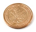 Two Euro cents coin isolated! Royalty Free Stock Photo