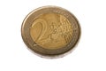 Two Euro coin, extreme macro shot Royalty Free Stock Photo