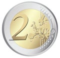 Two euro coin illustration Royalty Free Stock Photo