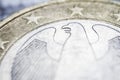Two euro coin macro detail Royalty Free Stock Photo