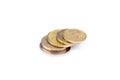 Two euro to 10 euro cents stacked Royalty Free Stock Photo