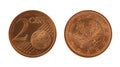 Two Eurocents Coin Royalty Free Stock Photo