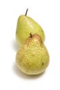 Two European pears on white Royalty Free Stock Photo