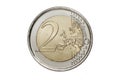 A two euros coin Royalty Free Stock Photo