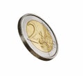 Two euros coin. Royalty Free Stock Photo