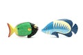 Two exotic fishes facing Royalty Free Stock Photo