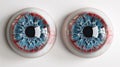 Two eye balls are displayed on a white wall, AI Royalty Free Stock Photo