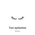Two eyelashes outline vector icon. Thin line black two eyelashes icon, flat vector simple element illustration from editable