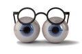 Two eyes with glasses Royalty Free Stock Photo