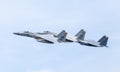 Two F-15C Eagles with an F-15E Strike Eagle