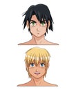 Two face anime male cartoon