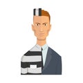 Two-faced corrupt official, businessman, criminal. Double face of corruption. Flat vector illustration. Flat style